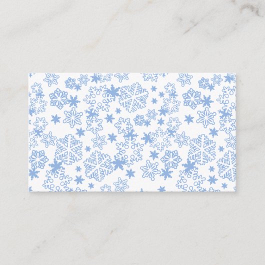 Light Blue Winter Snowflake Muster Visitenkarte (Vorderseite)