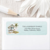 Light Blue Wood Rustic Beach House Rücksendeadress (Insitu)