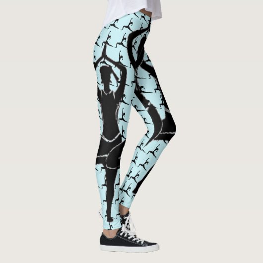 Light Blue Work It Yoga Pose Silhouette Leggings (Rechts)