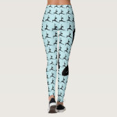Light Blue Work It Yoga Pose Silhouette Leggings (Rückseite)