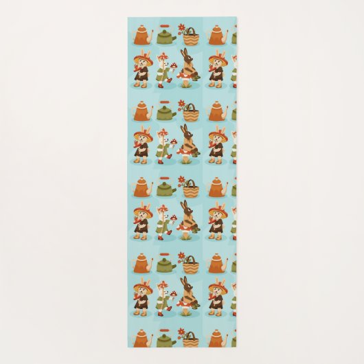 Light blue wrapping paper featuring a repeated  yogamatte (Rückseite)