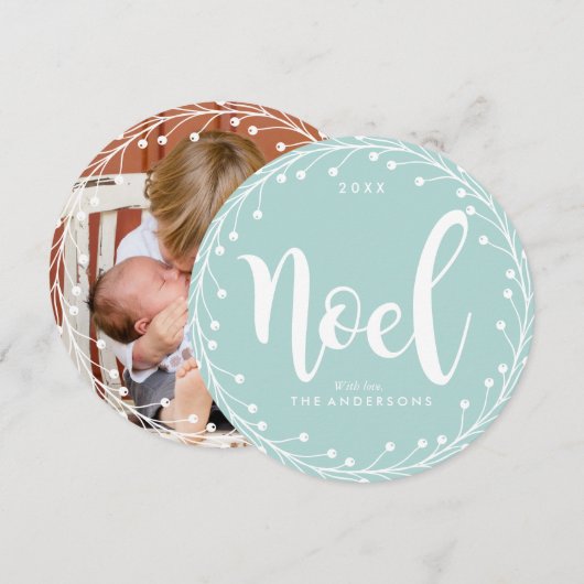 Light Blue Wreath Weihnachten (Vorne/Hinten)