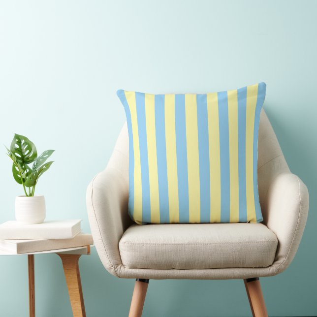 Light Blue & Yellow Striped  Kissen (Stuhl )