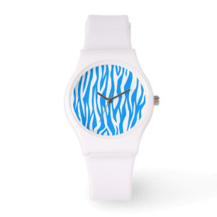 Light Blue Zebra Print Armbanduhr