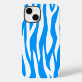 Light Blue Zebra Print Case-Mate iPhone Hülle (Rückseite)