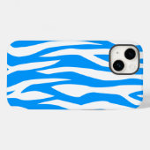 Light Blue Zebra Print Case-Mate iPhone Hülle (Rückseite (Horizontal))