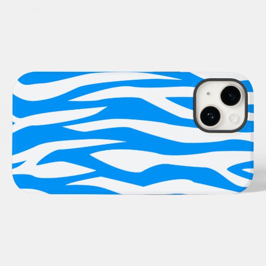 Light Blue Zebra Print Case-Mate iPhone Hülle (Rückseite (Horizontal))