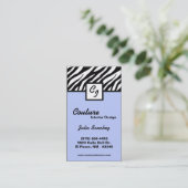 Light Blue Zebra Print personalisieren Business Ca Visitenkarte (Stehend Vorderseite)