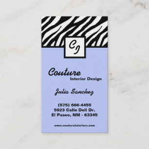 Light Blue Zebra Print personalisieren Business Ca Visitenkarte