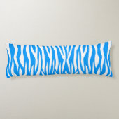 Light Blue Zebra Print Seitenschläferkissen (Rückseite)