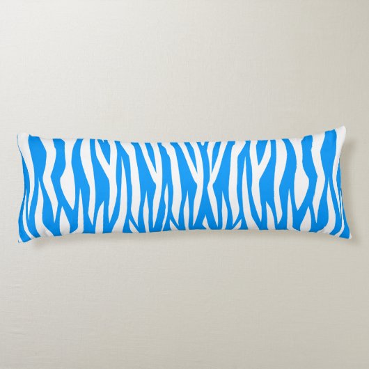 Light Blue Zebra Print Seitenschläferkissen (Rückseite)