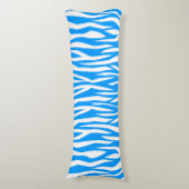 Light Blue Zebra Print Seitenschläferkissen (Vorderseite Vertikal)