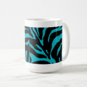 Light Blue Zebra Stripe Animal Print Kaffeetasse (VorderseiteRechts)