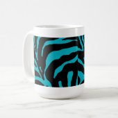 Light Blue Zebra Stripe Animal Print Kaffeetasse (Vorderseite Links)