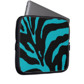 Light Blue Zebra Stripe Animal Print Laptopschutzhülle (Vorne Rechts)