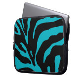 Light Blue Zebra Stripe Animal Print Laptopschutzhülle (Vorderseite Links)