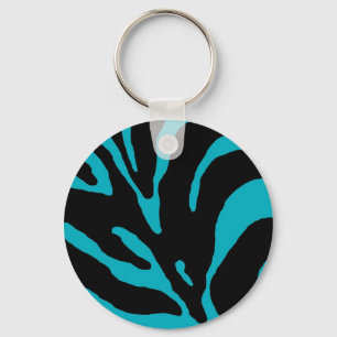 Light Blue Zebra Stripe Animal Print Schlüsselanhänger