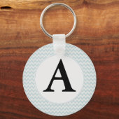 Light Blue Zickzack Monogram Schlüsselanhänger (Vorderseite)