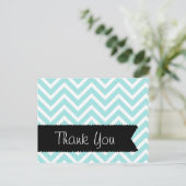 Light Blue Zickzack Vielen Dank Postcard Postkarte (Stehend Vorderseite)