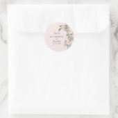Light Blush Floral Wedding Vielen Dank Runder Aufkleber (Tasche)