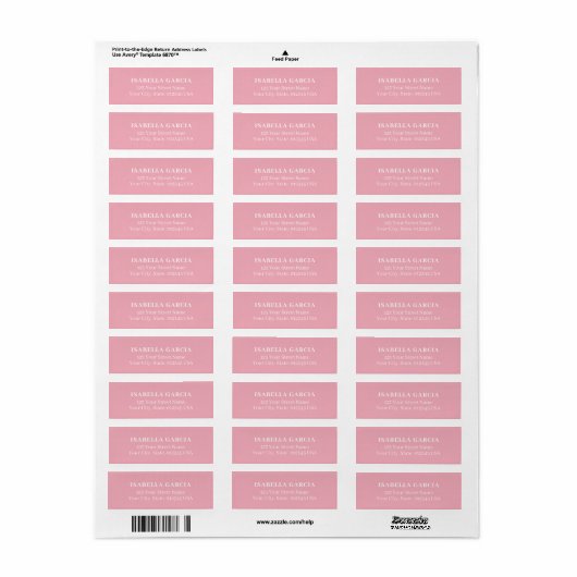 Light Blush Pink Address Label (Vorne)