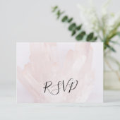 Light Blush Pink Crystals Wedding RSVP Replik Card (Stehend Vorderseite)