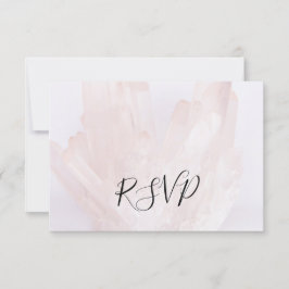 Light Blush Pink Crystals Wedding RSVP Replik Card