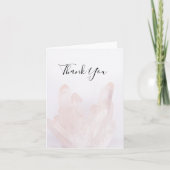 Light Blush Pink Crystals Wedding Vielen Dank Dankeskarte (Vorderseite)