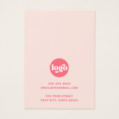 Light blush pink retro font logo pink earring card (Rückseite)