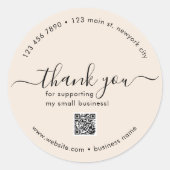 Light Boho Custom Vielen Dank Stickers mit QR-Code (Vorderseite)