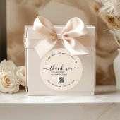 Light Boho Custom Vielen Dank Stickers mit QR-Code