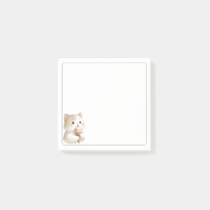 Light Border Tan White Niedlich Cat Ice Creme Cone Post-it Klebezettel