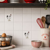 Light Brahma Rooster - Elegantes Vintages Huhn Fliese