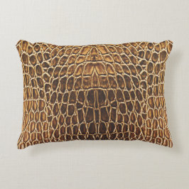 Light Brown Alligator Skin Print Dekokissen