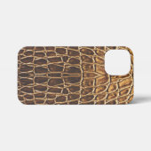 Light Brown Alligator Skin Print iPhone Hülle (Rückseite (Horizontal))