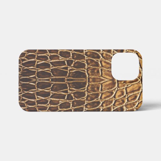 Light Brown Alligator Skin Print iPhone Hülle (Rückseite (Horizontal))