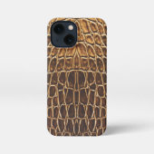 Light Brown Alligator Skin Print iPhone Hülle (Rückseite)