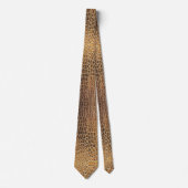 Light Brown Alligator Skin Print Neck Tie Krawatte (Vorderseite)