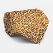 Light Brown Alligator Skin Print Neck Tie Krawatte (Gerollt)