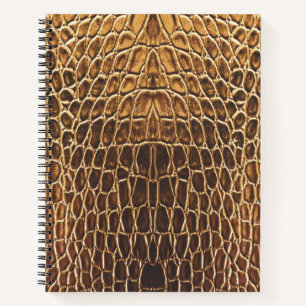 Light Brown Alligator Skin Print Spiral Notebook Notizblock