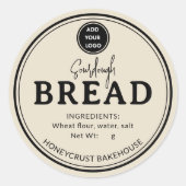 Light Brown Bakery Sourdough Bread Label Sticker (Vorderseite)