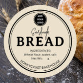 Light Brown Bakery Sourdough Bread Label Sticker