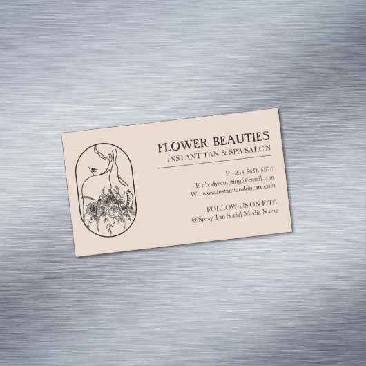 Light Brown Beauty Hair Feminine Frau Tan Magnetische Visitenkarte (Beispiel)