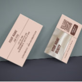Light Brown Brown Photo-centric Beauty QR Code  Visitenkarte
