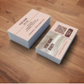 Light Brown Brown Photo-centric Beauty QR Code Visitenkarte