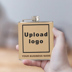 Light Brown Business Brand auf Vinyl Wrapped Flask Flachmann