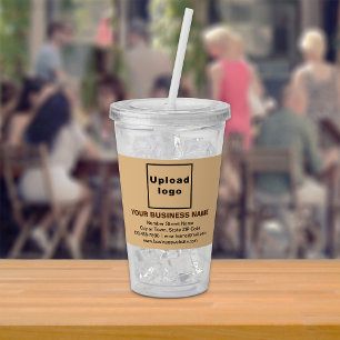 Light Brown Business Brand on Acrylic Tumbler Acryltrinkbecher