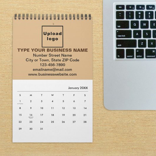 Light Brown Business Brand on Calendar Kalender