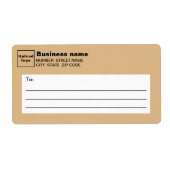 Light Brown Business Shipping Label (Vorne)
