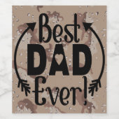 Light Brown Camouflage | Bester Vater je Weinetikett (Einzelnes Label)